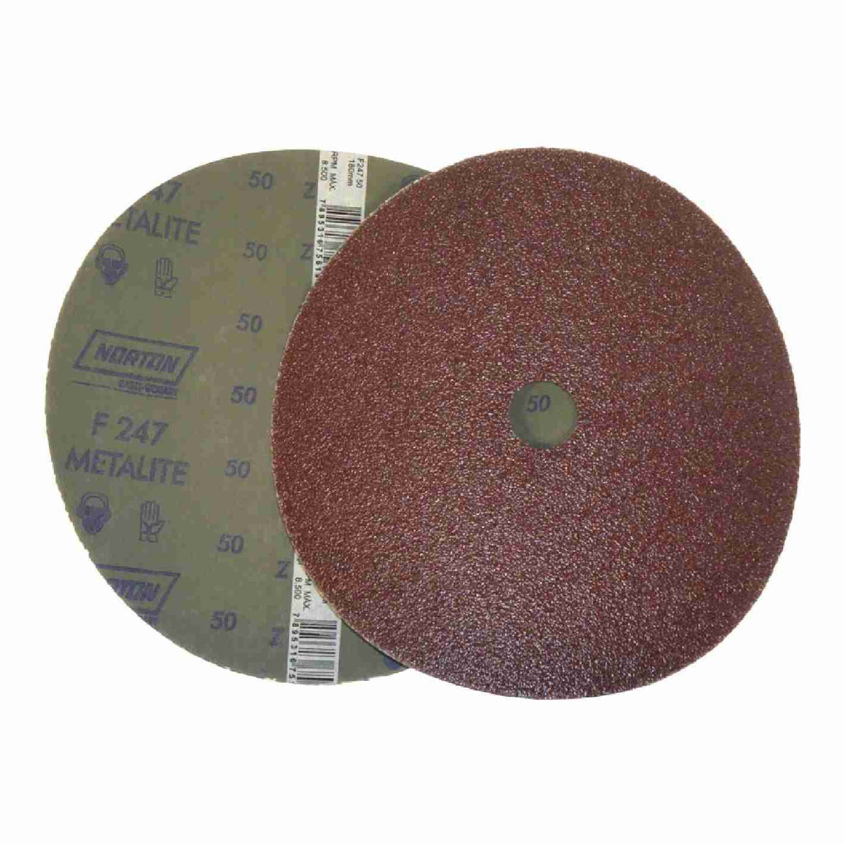 DISCO DE FIBRA DESBASTE ADHESIVO F-247 180X22MM 7" G80 NORTON 5539503019