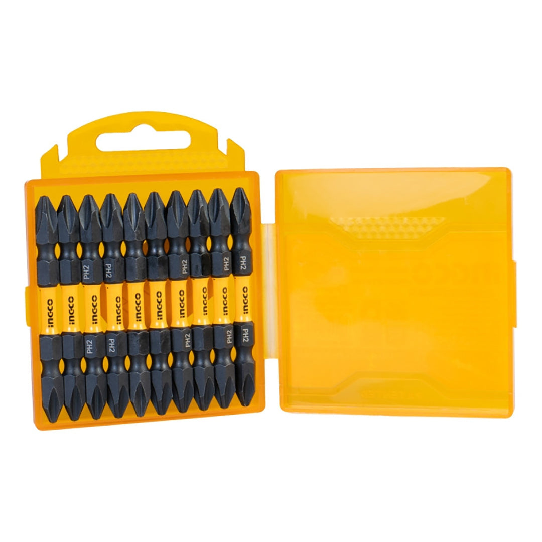 SET PUNTAS DE IMPACTO INDUSTRIAL 10 PIEZAS PH2+PH2X65MM INGCO SDBIM21PH233