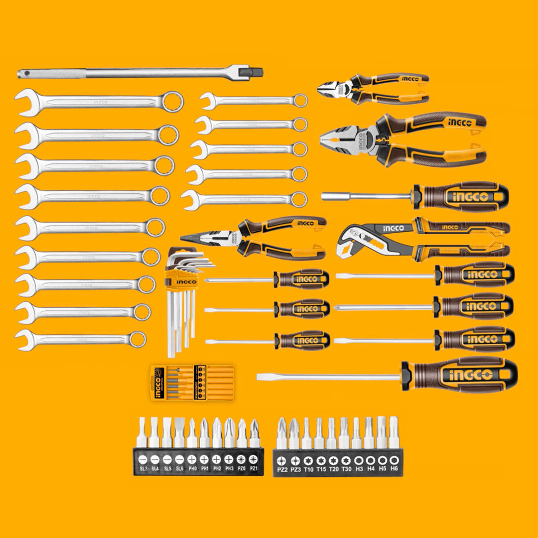 SET DE HERRAMIENTAS INDUSTRIAL CON CAJA METALICA 116 PIEZAS INGCO HTCS261168
