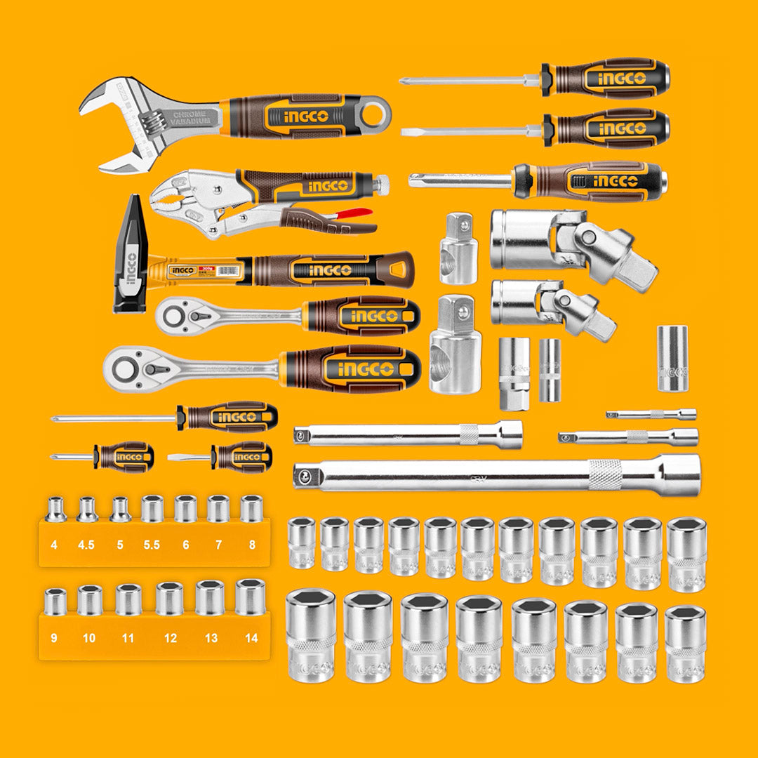 SET DE HERRAMIENTAS INDUSTRIAL CON CAJA METALICA 116 PIEZAS INGCO HTCS261168