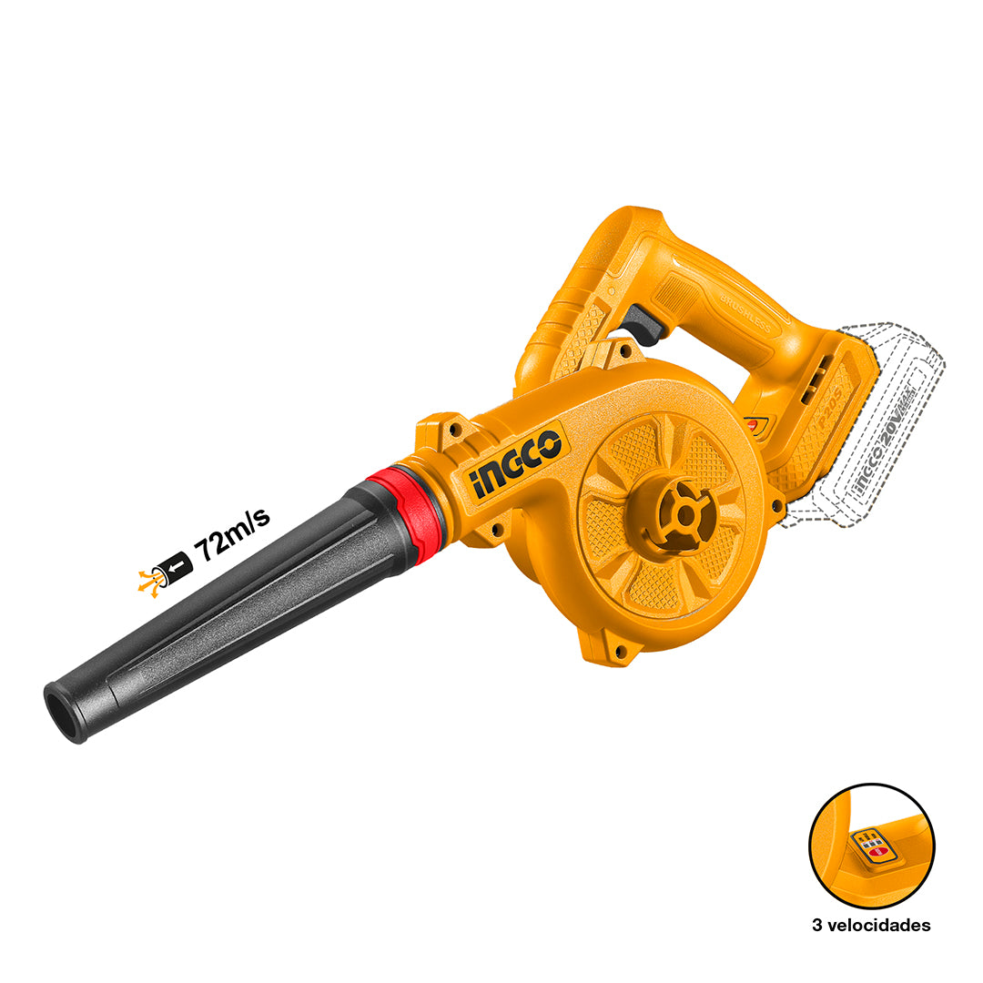 SOPLADOR BL INDUSTRIAL VEL/REG 20V 2,8M³/MIN INGCO CABLI2068