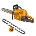 KIT MOTOSIERRA A GASOLINA 62CC 24" + 2 CADENAS DE REPUESTO INGCO
