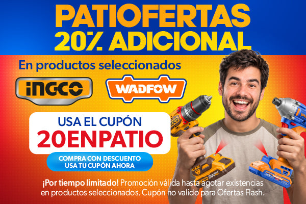 Patiofertas: 20% adicional en productos seleccionados INGCO y WADFOW con el cupón 20ENPATIO